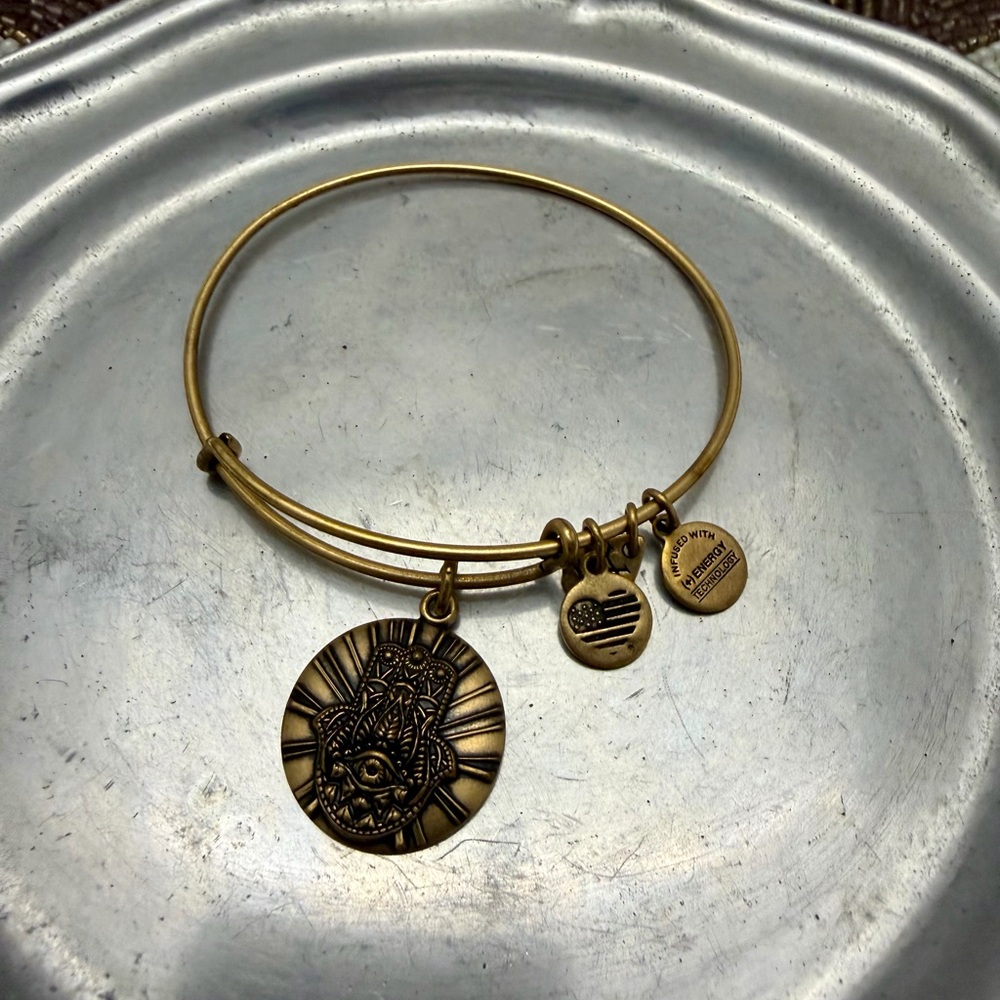 Alex and Ani Fatima Gold Charm Bracelet Bangle